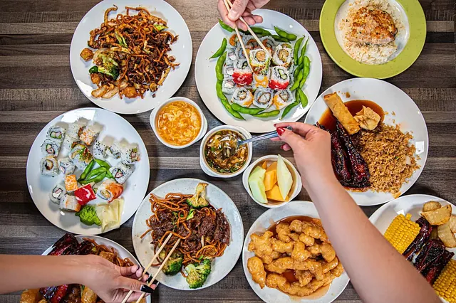 Selection of Asian dishes